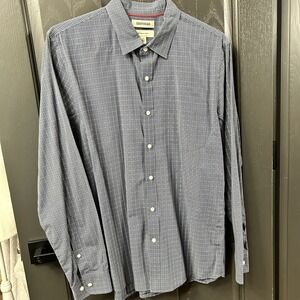 Goodthreads Long Sleeve Button Down Mens Slim‎ Fit Dress Shirt Size Large Blue